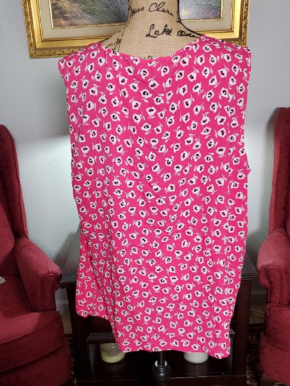 Jones New York Pink Floral Sleeveless Blouse Size 20W - Picture 4 of 10